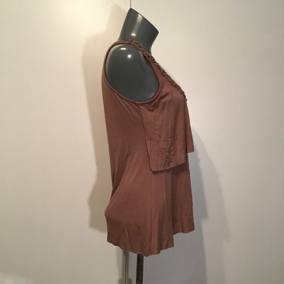 Olivia Moon Tiered Tank Top with Embellished Neckline Size M - Picture 3 of 10